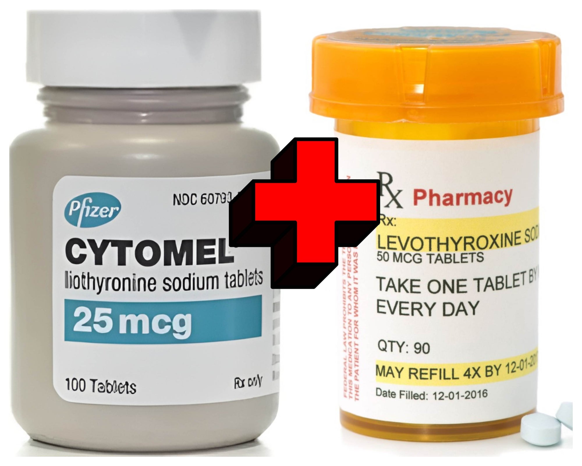 Can you combine levothyroxine and Cytomel for thyroid?