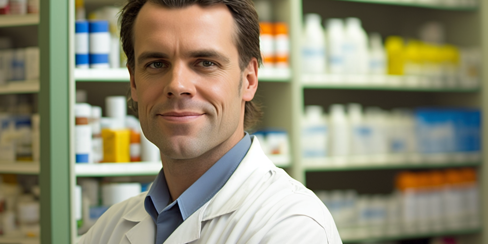 A pharmacist in front of thyroid medications that uses Thyroid USP and Thyroid API